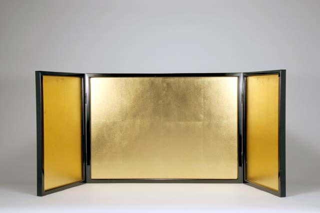 屏風】極上大型枠付立雛用金屏風13号立雛 金箔【中巾55cm 高さ39cm
